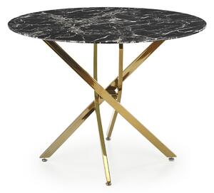 Halmar RAYMOND 2 stôl, doska - čierny mramor, nohy - zlaté