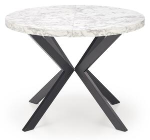 Halmar PERONI rozkladací stôl biely mramor - čierny