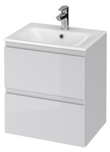 Cersanit - SET skrinka + umývadlo, šedý lesk, Moduo Slim 50, S801-228-DSM