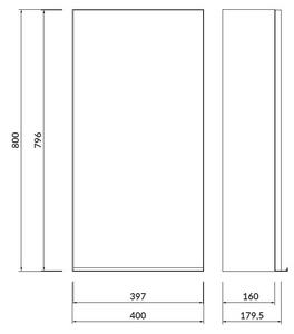 Cersanit - VIRGO zrkadlová závesná skrinka 40cm, biela-čierna, S522-009
