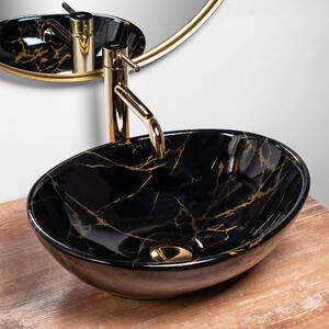 Rea Sofia Marble umývadlo, 41 x 35 cm, čierna-vzor, REA-U5611