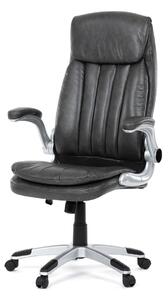 Autronic - Křeslo kancelářské, šedá ekokůže, houpací mechanismus - KA-F1218 GREY