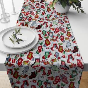 Ervi bavlnený behúň na stôl - Vianočné ponožky