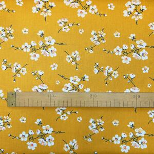 Ervi bavlna š.240 cm - kvety na horčici - 25732-21, metráž