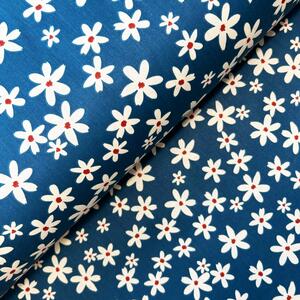 Ervi bavlna š.240 cm - kvetinky na modrom - 26186-7