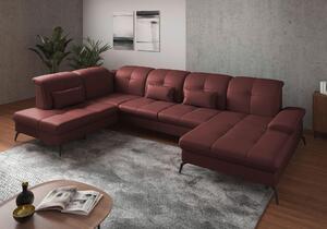 SEDACIA SÚPRAVA, textil, koža, červenohnedá Sit & More - Sedačky, Online Only