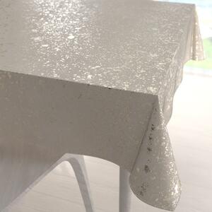 Biante Veľký zamatový štvorcový obrus Isabela IBL-001 Gold Design krémový 220x220 cm
