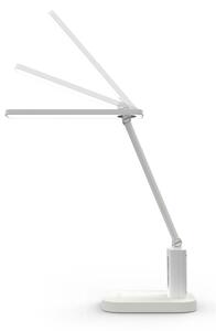 Nedis LTLRC10WT - LED stmievateľná nabíjateľná lampa s displejom 7,5W/1200 mAh 3000/4000/5700K biela