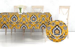 Ervi bavlnený obrus na stôl obdĺžnikový - Etno žltý