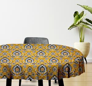 Ervi bavlnený obrus na stôl oválny - Etno žltý