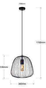 Závesný luster na kábli OVELLA 1xE27/15W/230V pr. 36 cm čierny