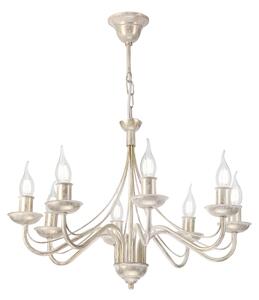 Luster na reťazi ANTON 8xE14/60W/230V biela patina
