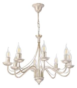 Luster na reťazi ANTON 8xE14/60W/230V biela patina