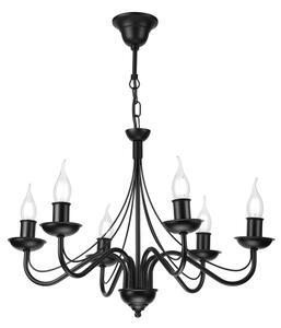 Luster na reťazi ANTON 6xE14/60W/230V čierny