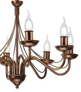 Luster na reťazi ANTON 8xE14/60W/230V bronzová