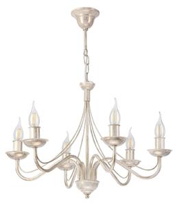 Luster na reťazi ANTON 6xE14/60W/230V biela patina