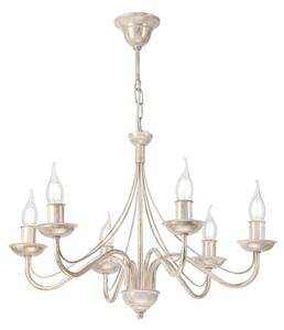 Luster na reťazi ANTON 6xE14/60W/230V biela patina