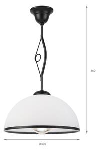Luster na tyči RETRO 1xE27/60W/230V čierna/biela