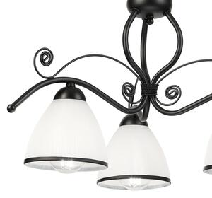 Luster na reťazi RETRO 3xE27/60W/230V čierna/biela