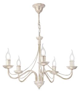 Luster na reťazi ANTON 5xE14/60W/230V biela patina