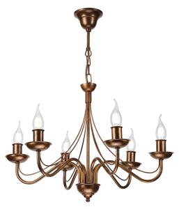 Luster na reťazi ANTON 6xE14/60W/230V bronzový