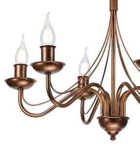 Luster na reťazi ANTON 6xE14/60W/230V bronzový