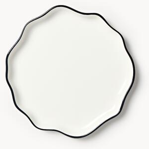 Porcelánové plytké taniere's vlnitým okrajom Bia, 4 ks