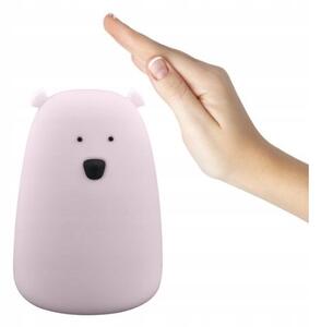 LED RGB Detská dotyková lampička BEAR LED/0,8W/5V ružová + USB
