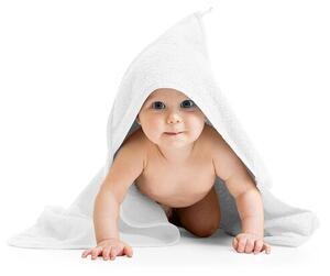 Bellatex Osuška pre bábätká s kapucňou biela, 80 x 80 cm