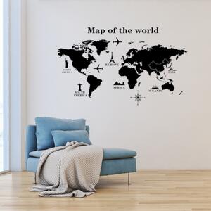 Samolepka na stenu "Mapa sveta" 120x70 cm