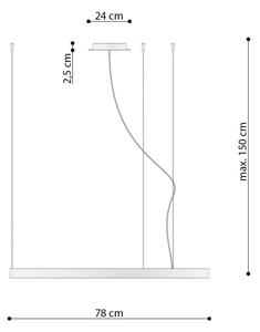 Thoro TH.174 - LED Luster na lanku RIO LED/50W/230V CRI90 3000K pr. 78 cm zlatá