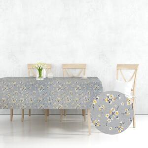 Ervi bavlnený obrus na stôl obdĺžnikový - Čerešňový kvet na šedom