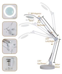 Brilagi - LED Stmievateľná stolná lampa s lupou LED/12W/5V 3000/4200/6000K biela