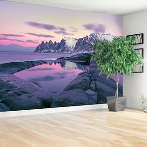 Fototapeta Vliesová Zimný fjord 152x104 cm