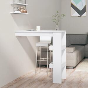 Nástenný barový stôl lesklý biely 102x45x103,5 cm kompoz. drevo