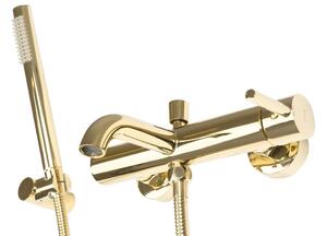 Rea Lungo, nástenná vaňová batéria + ručná sprchová súprava, zlatá lesklá, REA-B6635