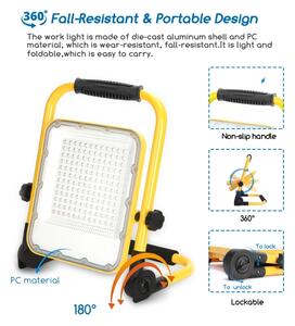 Aigostar - LED Stmievateľný nabíjací reflektor LED/100W/5V 6500K IP65 15000 mAh