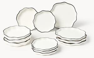 Porcelánová súprava riadu's vlnitým okrajom Bia, 12 ks