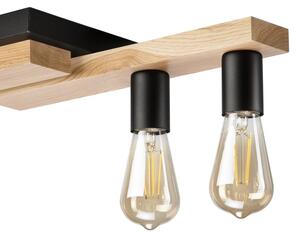 Prisadený luster MATTE 4xE27/15W/230V čierna/dub