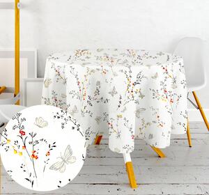 Ervi bavlnený obrus na stôl okrúhly - romantický vzor