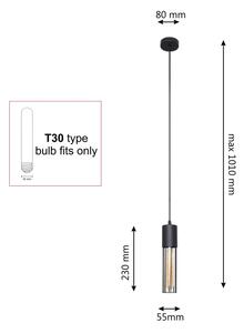 Luster na lanku MELODY 1xE27/15W/230V čierna