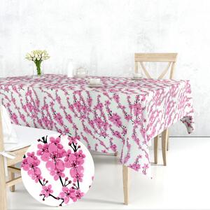 Ervi bavlnený obrus na stôl obdĺžnikový - kvety sakury
