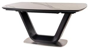 Jedálenský stôl ORMONA biely mramor/čierna