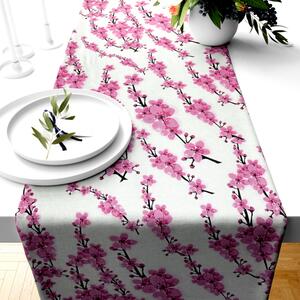 Ervi bavlnený behúň na stôl - kvety sakury