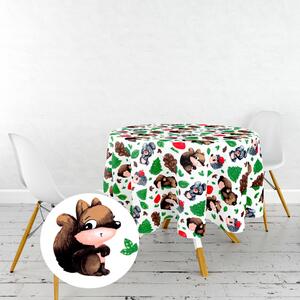 Ervi bavlnený obrus na stôl okrúhly - zvieratká
