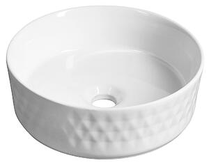 Isvea, ROMBO keramické umývadlo na dosku, priemer 36cm, biela, 10NF67036