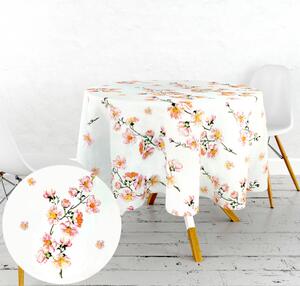 Ervi bavlnený obrus na stôl okrúhly - kvet jablone