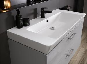 Cersanit Lara Mille, set B348 závesná umývadlová skrinka 80cm + keramické umývadlo, biela lesklá, S801-338-DSM