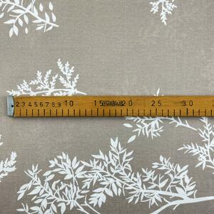 Ervi bavlna š.240 cm - biele vetvičky na hnedom č.1868-2, metráž