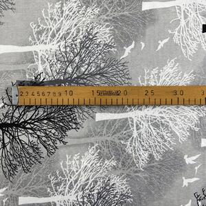 Ervi bavlna š.240 cm - stromy na šedom č.46600-6, metráž